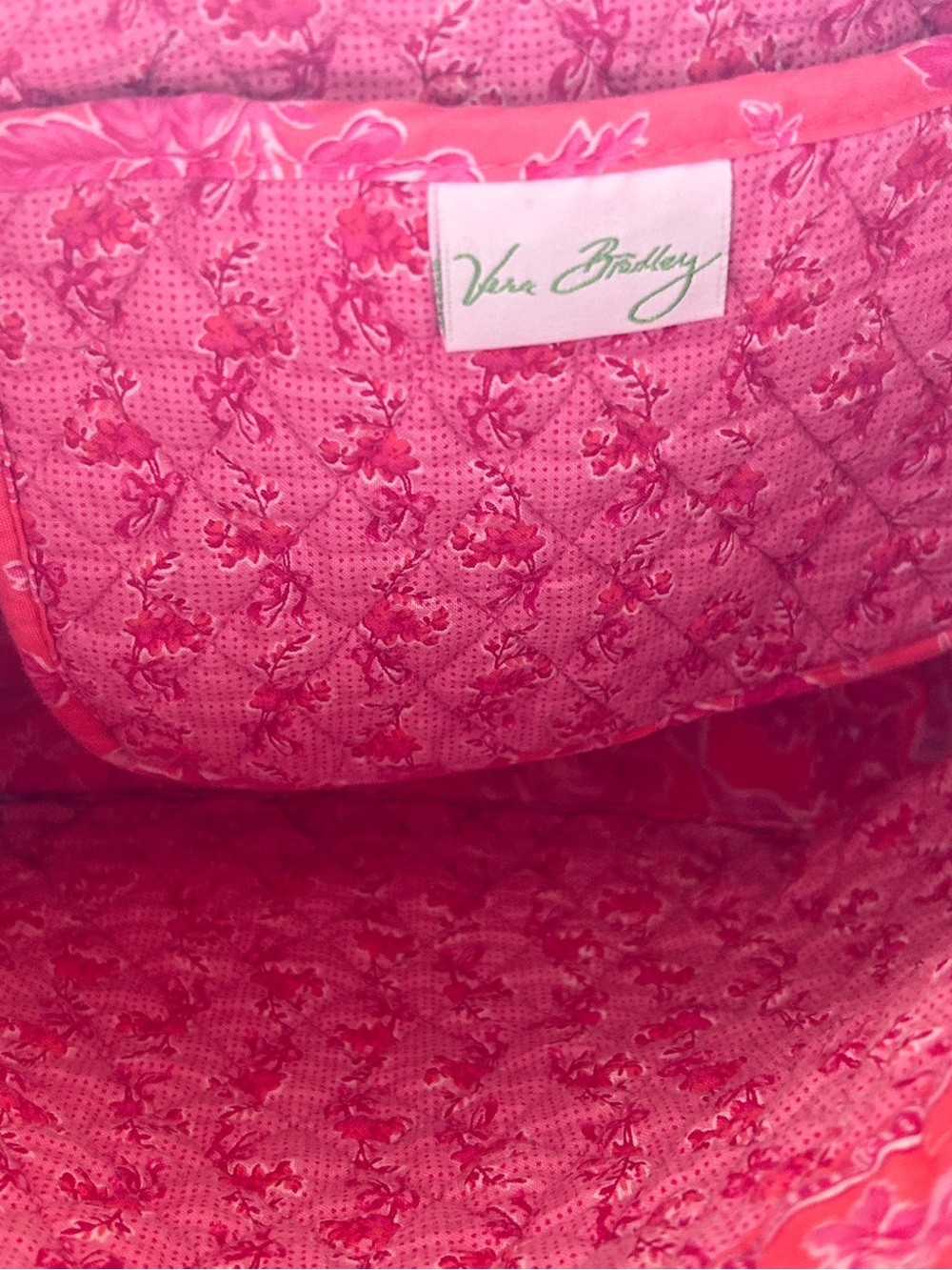 Vera Bradley retired pink "Hope Toile" quilted shoulder tote bag - Picture 9 of 13